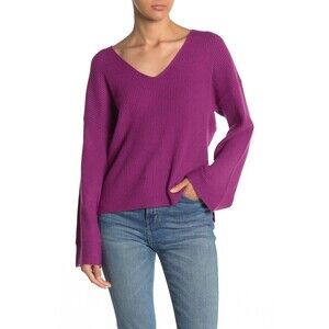 Free Press Women's Soft V-Neck Ribbed Sweater In Purple